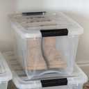 IRIS USA 19 QT Plastic Storage Box with Lid and Latches - 6 Pack - BPA-Free, See-Through Organizing Solution, Durable Nestable Stackable Containers, Secure Pull Handle - Clear