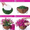 Ivydale Artificial Silk Hanging Plants Flowers Basket for Outdoor Outside Summer Decoration, Fake Faux UV Sun Resistant Look Real Morning Glory Fuchsia for Porch Patio Balcony Home