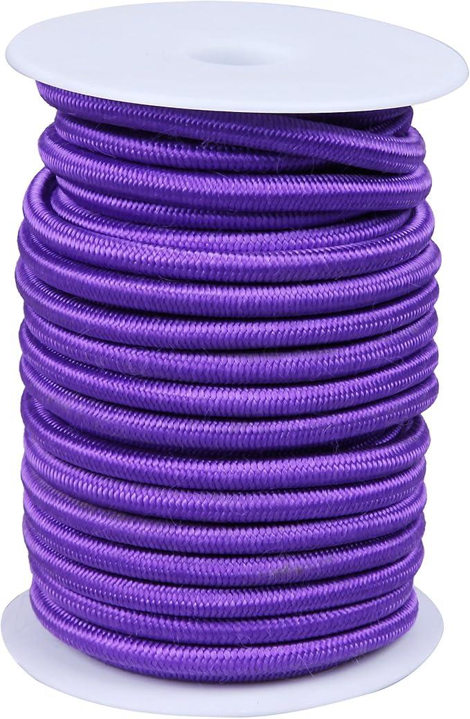 CARTMAN 1/4“ Marine Grade Elastic Cord Crafting Stretch String for Camping, Kayak Deck, Crafting Purple Color
