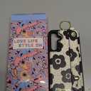 Petitian for Samsung Galaxy A35 5G Case with Wallet - Women Girls Cute Girly Aesthetic Unique Design Leather Credit Card Holder Cardholder Stand Wristband for Galaxy A35 5G, Black Flower