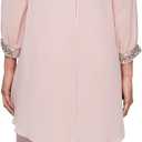 S.L. Fashions Women's Long Sleeve Chiffon Short Cocktail Dress, Wedding Guest, Mother of The Bride (Petite and Regular Sizes) (Pink, M)