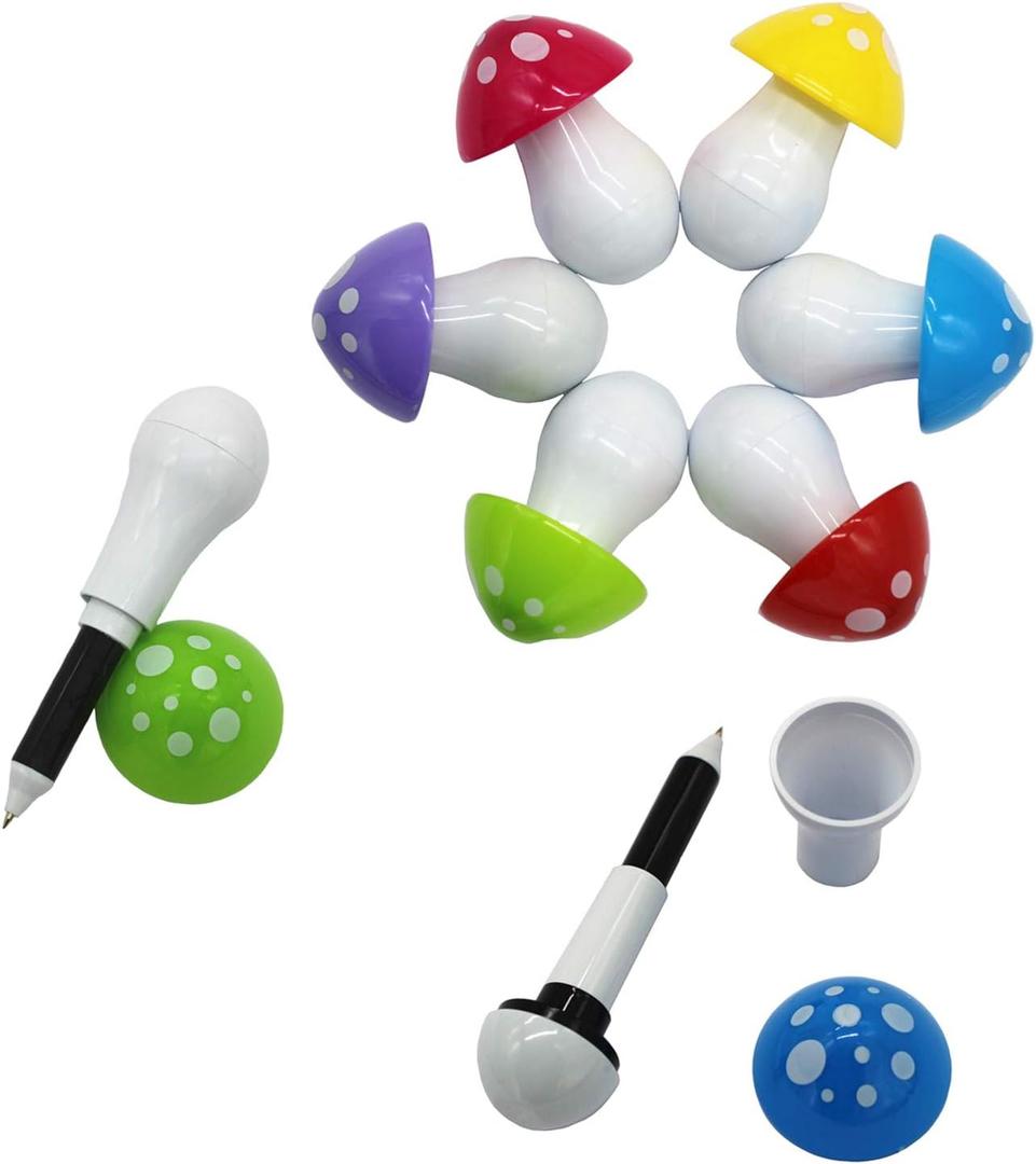 30pcs Mushroom Ballpoint Pen Cute Cartoon Retractable Ball Pen (Random Color)