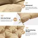 Porch Replacement Swing Cushions for Outdoor: 2-3 Seater Garden Waterproof Patio Bench Cushion with Ties - 4" Thick Swing Chair Cushion for Backyard Furniture Loveseat