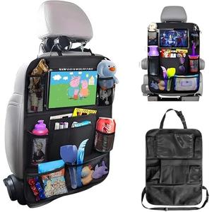 Universal Car Seat Back Organizer, Adjustable Hanging Storage Pockets with 10 Multi-Use Compartments, Backseat Car Organizer for Sedan, SUV, Minivan (Single Pack, Black)