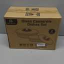 M MCIRCO 4-Piece Glass Casserole Baking Dish, Set of 2 Casseroles With Glass Lids, 1.9 Qt and 3 Qt