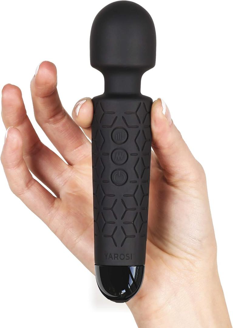 Yarosi Micro Personal Massage Device Smallest and Strongest Cordless Handheld Massager - Powerful - Best for Travel - Magic Stress Away - Perfect on Back Legs Hand Pains and Sports Recovery (Black)
