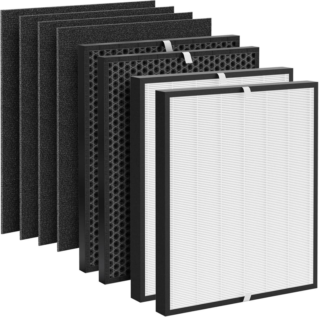 Premium Replacement Filter Compatible with AD3000 Air Puri-fier, Includes 2 High-Performance Filters + 2 Carbon Replacement Filters + 4 Pre-filters