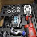 18V MAX 22KN Pro Press Tool, Cordless Plumbing Kit for Copper & PEX Pipes, 3-Second Fast Cycle, 1/2" 3/4" 1" Copper Dies, 3/8"–1" ASTM F1807 PEX Dies, F877 Stainless Sleeves (KF-1930SF), 16.5 inches