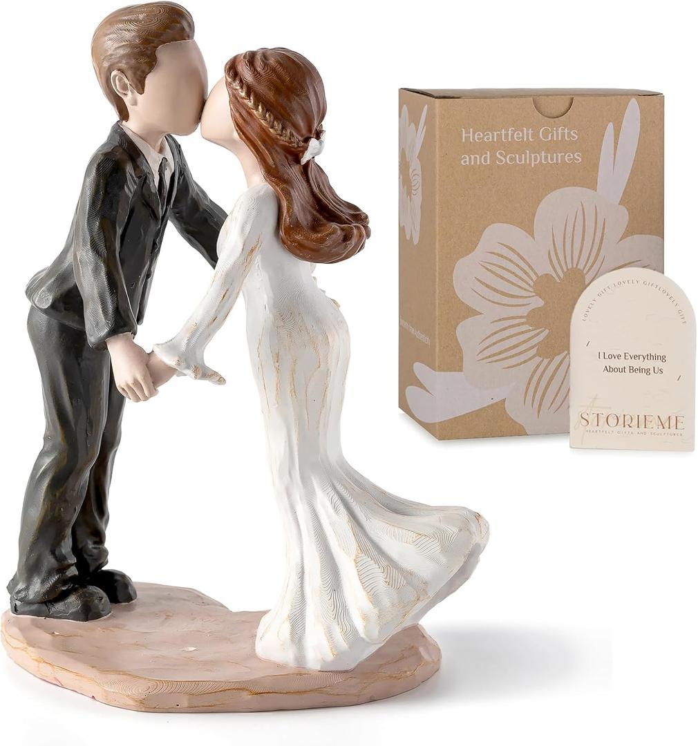 Traditional Wedding Cake Topper - Bride and Groom Resin Figurines for Cake Decoration - Timeless Couple Gifts for Wedding & Anniversary