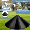 Squirrel Baffle for Bird Feeders Pole - 16 Inch Wide Cone Guard, Heavy Duty Chew Proof Baffle for Pole Mounted Feeders, Squirrel Proof Bird Feeder Accessories for Outdoor Garden Yard - Black