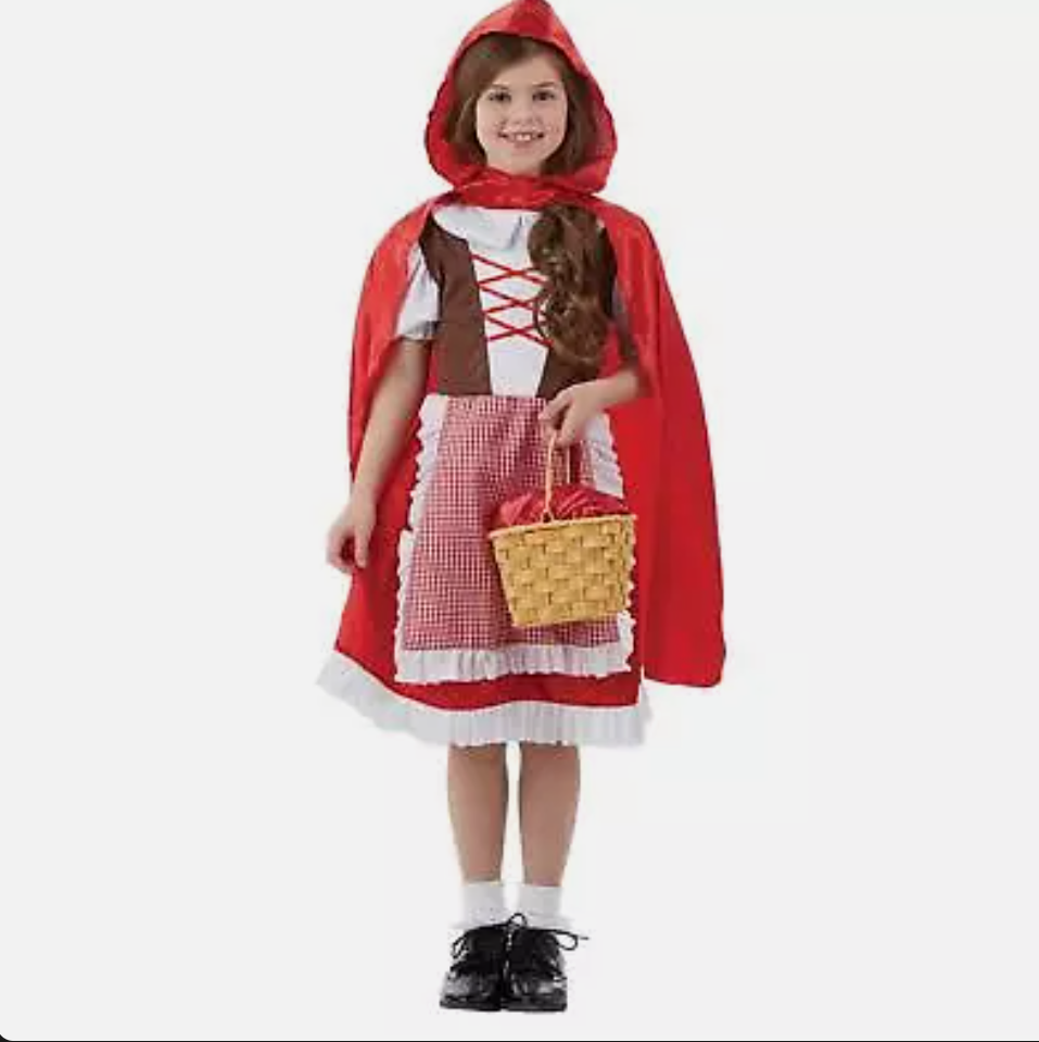 fun shack Red Riding Hood Costume for Girls - Classic Fairy Tale Outfit for Dress Up, Parties, and Halloween Events, S