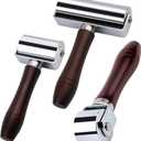 Mnuizu 26mm+60mm+100mm Leather Press Edge Roller, Wooden Handle Leather Rolling Craft Roller, Seam Roller for Leather, Leather Edge Creaser, Leather Craft Laminating Tool for Leather Craft（Black）