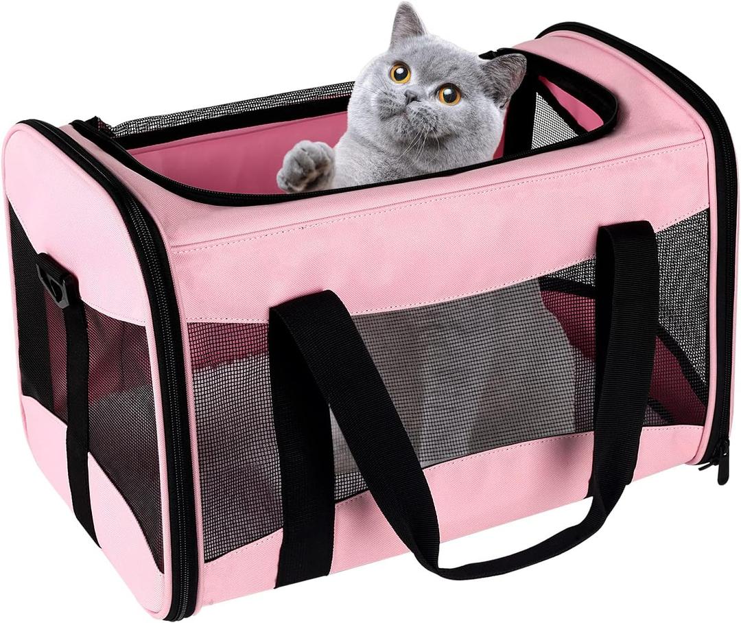 top tasta cat Carrier Large Dog Cat Carriers Puppies up to 30Lbs, Big Dog Carrier Soft Sided, Collapsible Travel Puppy Carrier (X-Large, Pink) (20.0"L x 13.0"W x 13.0"H)