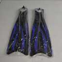 Adult Snorkel Fins - Men & Women's Long Scuba Diving Fins for Travel & Snorkeling (US Men 8-8.5 | US Lady 10-10.5, Blue Black)