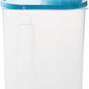 SHOWERORO Airtight Food Storage Container with Pour Spout and Measuring Cup Clear Plastic Cereal Keeper for Rice Grains Oatmeal Sugar Nuts Beans 8.26X6.29X3.14 Inches