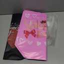 Sweetude 6 Pcs Extra Large Valentine's Day Gift Bags Bulk 16" x 13" Reusable Pink Gift Bags for Flower Candy Red Heart Wrapping Pink Black Tote Bag with Handles Non Woven Bag for Valentines Day Gifts