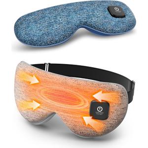 Heated Eye Mask - Cordless Eye Mask for Dry Eyes, FSA - HSA Eligible, Eye Relief, Improved Sleep, Washable Eye Heating pad for Travel and with Replaceable Shell (Gray)