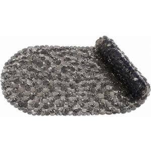 Bath Bliss Non-Slip Pebble Bathtub Mat 18x36 Oval Smoke Color | Suction Cup Shower Mat with Drain Holes | Machine Washable Anti-Slip Tub Mat