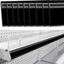 50 Pack Shelf Label Strips with Talker Grippers,Clear Back
Snap-in Design, Fits 1.25” H Price Tag, Plastic Material, Clear Front Label Holder, For Standard 48” Gondola Shelves