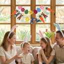 2Pcs Easter Decorations for Home, Party Hanging Spring Garland Decor, Colorful Felt Bunny and Carrot Wood Bead Banner for Mantel Fireplace Wall(Easter 2)