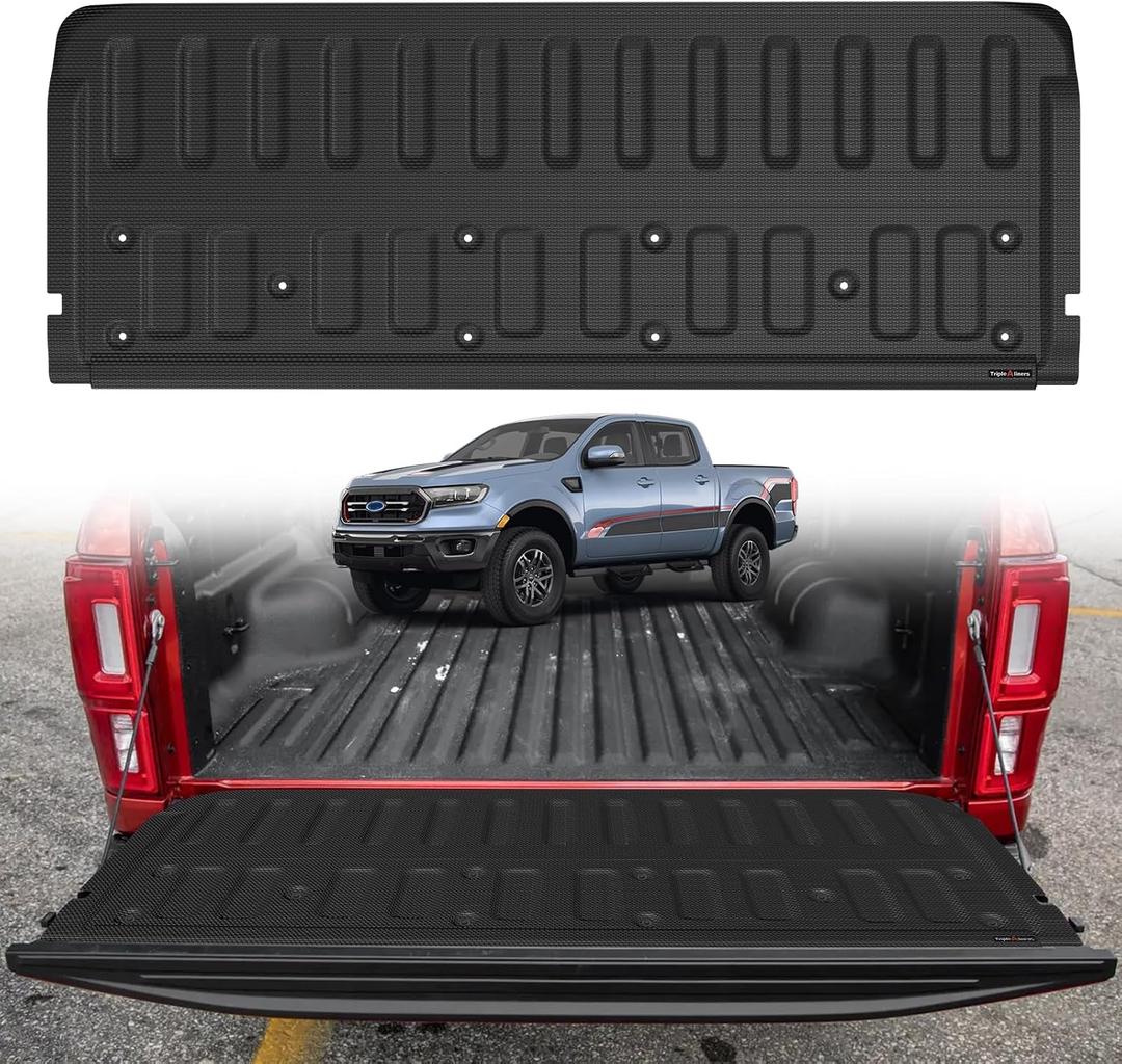 TripleAliners Truck Mat Compatible with 2019-2023 Ford Ranger Accessories, Tailgate Mat Custom Fit All Weather Protection Pickup Liner