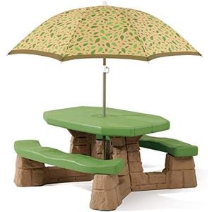 Step2 Naturally Playful Kids Picnic Table with Removeable Umbrella, Indoor/Outdoor Toys, Fits 6 Children, Made of Durable Plastic, For Toddlers 3+ Years Old, Green & Leaves Step2 Naturally Playful Kids Picnic Table with Removeable Umbrella, Indoor/Outdoor Toys, Fits 6 Children, Made of Durable Plastic, For Toddlers 3+ Years Old, Green & Leaves