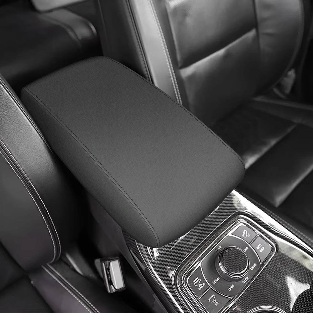 AOMSAZTO Black Leather Armrest Covers for Grand Cherokee 2011-2021 Jeep Console Cushion for Grand Cherokeenot for 2022