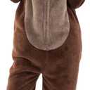 Snug Fit Unisex Adult Onesie Pajamas, Flannel Cosplay Animal One Piece Halloween Costume Sleepwear Homewear (Small, Borwn Bear)