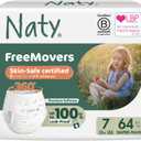 Naty FreeMovers Pull Up Training Pants for Sensitive Skin | Hypoallergenic Potty Training Underwear | Absorbent & Leak-Proof for Toddler | Soft, Unscented | Size 7, 5T6T (35+ lbs), 64 Count