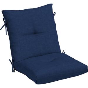 Arden Outdoor Plush Modern Tufted Blowfill Dining Chair Cushion, 21 x 40, Rain-Proof, Fade Resistant, Tufted Cushion for Dining and Bistro Chairs Sapphire Blue Leala