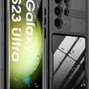 Ezanmull for Samsung Galaxy S23 Ultra Waterproof Case, with Built-in Screen Protector Dustproof Shockproof Full Body Underwater Protective Phone Case Cover for Samsung Galaxy S23 Ultra 5G 6.8"-Black