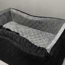 Garvee Extra Large Dog Car Booster Seat with Safety Belt, 3-Side Pet Travel Bed for 2 Medium Dogs, Waterproof & Non-Slip, Foldable Car Seat Cover for Truck SUV Sedan (29.5''L, Black+Dark Grey)