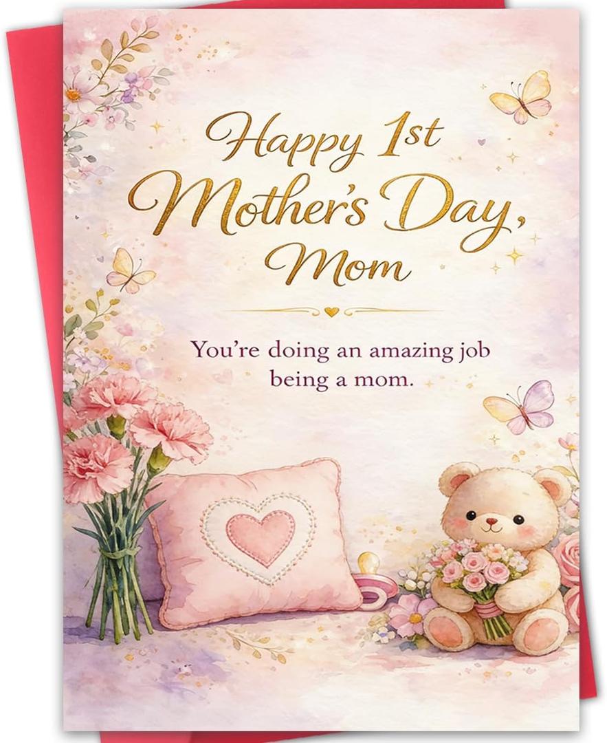 Happy 1st Mothers Day Card for First Time Mom, Congratulations First Mothers Day Gifts for New Mom, Unique Gifts for Mommy