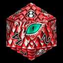 Dragon Eye Scale Metal Dice,33mm 20 Sided Giant D20, Large Polyhedral Dice, Metal Dice Set for TTRPG Tabletop Gaming,Dungeon Masters,RPG Adventures(Red with Green Eye)