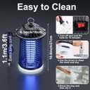 Bug Zapper Outdoor/Indoor,Mosquito Zapper 4200V High Powered Waterproof Electronic Mosquito Killer,15W UVA Mosquito Lamp Bulb,Fly Traps Patio Insects Killer (Black and White) (Dark Black)