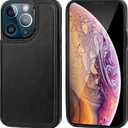 ONETOP Compatible with iPhone 13 Pro Max Wallet Case with Card Holder,PU Leather Kickstand Card Slots Case, Double Magnetic Clasp and Durable Shockproof Cover 6.7 Inch(Black)