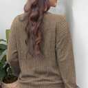 Women Ribbed Sweatshirt Casual Crew Neck Pullover Sweatshirt Loose Soft Long Sleeve Fall Winter Sweaters 2026 (L)