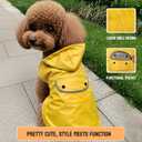 Dog Raincoat Dogs Rain Jacket Reflective Waterproof Pet Clothes Lined Poncho Rainwear Pocket Hooded Leash Hole Adjustable for Small Medium Dogs Puppy,Yellow,XS,Back Length 6.8 Inch