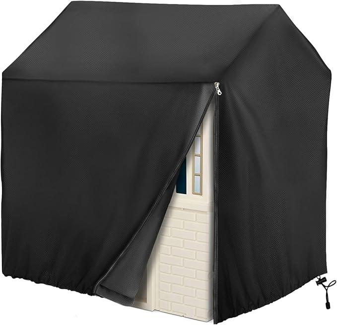 Iceberg Elf Outdoor Playhouse Cover, Plastic Playhouse Special Waterproof Covers 45" Lx 40" W x 50" H 640D ( Heavy Duty Oxford Fabric ) Double Stitched Seam, AllWeather Protector (Black)