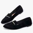 Obtaom Women's Pointy Toe Loafer Flat Comfortable Faux Suede Work Shoes,Cute Penny Loafer Slip On Ballet Flat Size 8