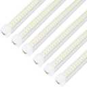 Led Shop Lights,Led Shop Lights 4FT 50W 6500K 7000LM Clear White,Shop Light 4FT 110V Linkable Integrated V-Shape for Shop Garage,Warehouse,Workbench and Workshop Commercial Bay Lighting(6-Pack)