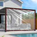 Clear Tarps Heavy Duty Waterproof 8x10 Plastic Tarp with Grommets Clear Vinyl Tarps for Outdoor Patio Enclosure Chicken Coop Covers Waterproof Transparent Tarpaulin for Porches Greenhouse Plant