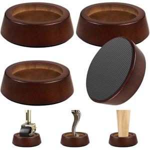 Bed Risers Wood Blocks - 1 Inch Circle Furniture Height Extenders Lifts for Sofa Couch Desk Chair Table Base Raising Space, Convenient Store and Cleaning, Pack of 4