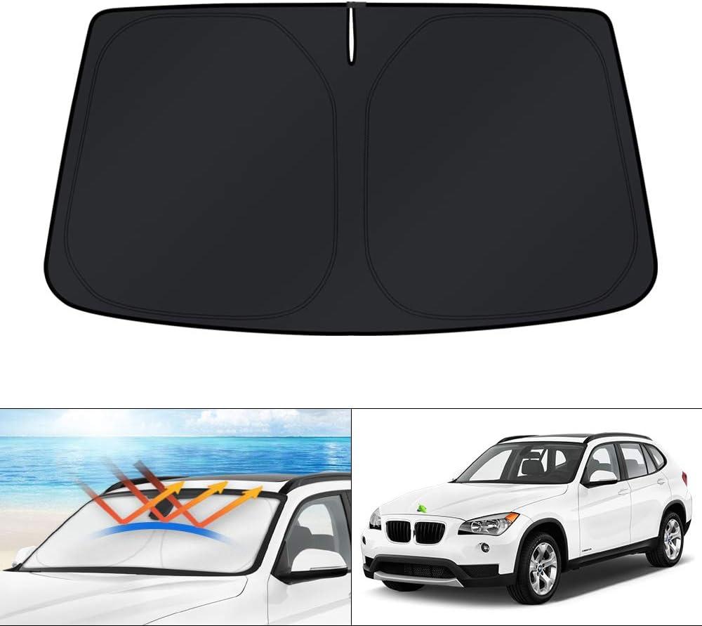 KUST Windshield Sun Shade for BMW X1 E84 Accessories 2011 2012 2013 2014 2015 Custom Fit Sunshade Foldable Sun Visor Protector Blocks UV Rays Keep Your Car Cooler