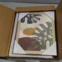 Art3d Framed Boho Wall Art Set of 4 for Wood Aesthetic Wall Decor for Living room Kitchen Hallway Bedroom, Neutral Botanical Wall Prints (10 x 8", Beige)