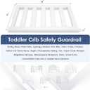 Salcod Toddler Crib Guardrail Compatible with Dream On Me Convertible Crib, Crib Rail for Prevent Toddler from Rolling Off The Bed, White