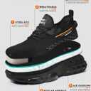 OWIF Steel Toe Shoes for Men Women Comfortable Lightweight Composite Toe Work Shoe Indestructible Construction Safety Toe Sneakers Zapatos de Acero,Steel-Toe Black,7.5 Women/6 Men