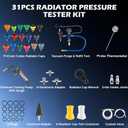31PCS Coolant Pressure Tester Kit, Radiator Pressure Tester and Vacuum Refill Kit for Automotive Cooling System, Includes 23 Adapters