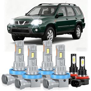 Compatible For Nissan Rogue 2014-2020 High Beam Low Beam Fog Light Bulbs Combo, 20000LM 800% Brighter 6000K White Lights Bulbs, Plug And Play, Pack of 6