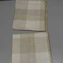 DecorUhome Summer Buffalo Plaid Check Throw Pillow Covers 18x18 Set of 2 Outdoor Linen Decorative Farmhouse Gingham Pillow Covers with Stitched Edge for Bed Couch Sofa, Cream White and Beige